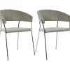 Clearance Armlehnstuhl Belle Cord Beige Chrom (2/Set) Stühle