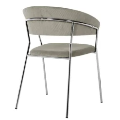 Clearance Armlehnstuhl Belle Cord Beige Chrom (2/Set) Stühle