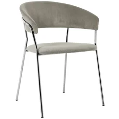 Clearance Armlehnstuhl Belle Cord Beige Chrom (2/Set) Stühle