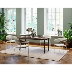 Clearance Armlehnstuhl Belle Cord Beige Chrom (2/Set) Stühle