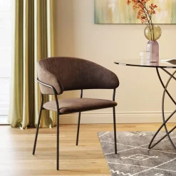 Discount Armlehnstuhl Belle Cord Braun (2/Set) Stühle