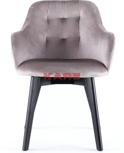 Armlehnstuhl Black Lady Velvet Grau Stühle