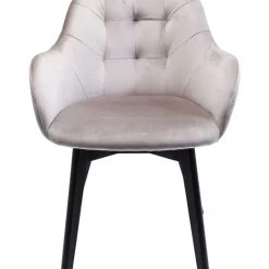 Armlehnstuhl Black Lady Velvet Grau Stühle