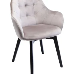 Armlehnstuhl Black Lady Velvet Grau Stühle