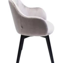 Armlehnstuhl Black Lady Velvet Grau Stühle