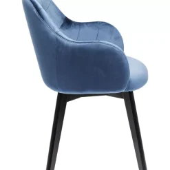 Clearance Armlehnstuhl Black Lady Velvet Blau Stühle