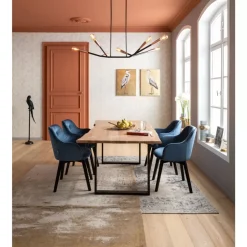 Clearance Armlehnstuhl Black Lady Velvet Blau Stühle