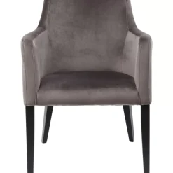 Armlehnstuhl Black Mode Velvet Grau Stühle