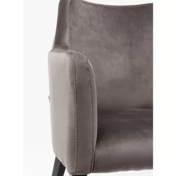 Armlehnstuhl Black Mode Velvet Grau Stühle