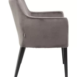Armlehnstuhl Black Mode Velvet Grau Stühle
