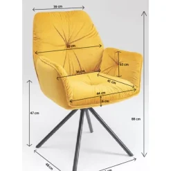 New Armlehnstuhl Mila Gelb Stühle