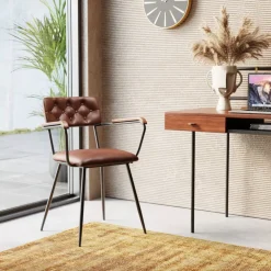 Online Armlehnstuhl Salsa Leder Braun Stühle