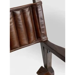 New Armlehnstuhl Twist Leder Braun Stühle