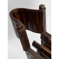 New Armlehnstuhl Twist Leder Braun Stühle