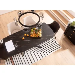 New Ausziehtisch Twist Schwarz 120(30+30)X90Cm Tische