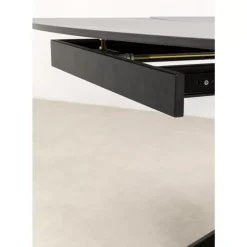 New Ausziehtisch Twist Schwarz 120(30+30)X90Cm Tische