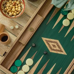 Best Backgammon-Walnut With Green Oak Sonstiges & Zubehör Accessoires