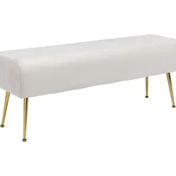 Sale Bank Deria Velvet Creme 110Cm Sitzbänke