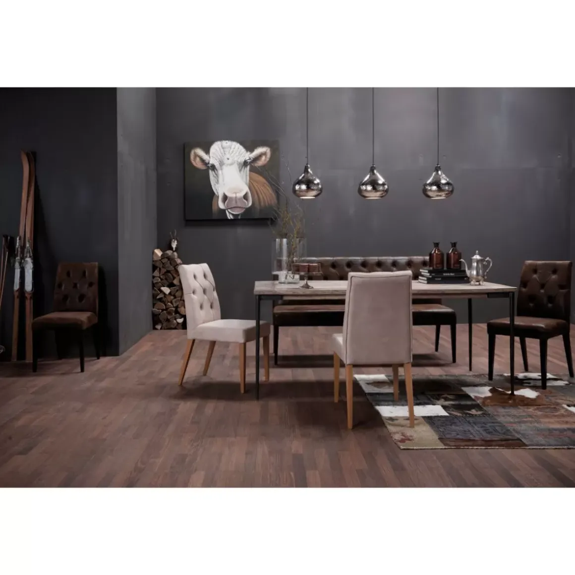 Bank Econo Buttons Vintage 162 Cm Sitzbänke