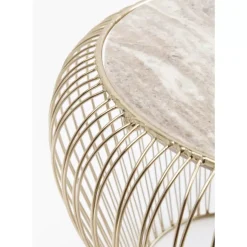 Discount Beistelltisch Beam Grau Marmor Messing O43Cm Tische