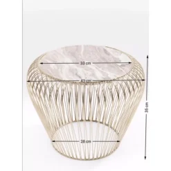 Discount Beistelltisch Beam Grau Marmor Messing O43Cm Tische