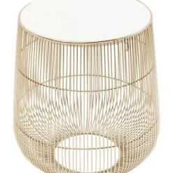 New Beistelltisch Beam Weiss Marmor Messing O32Cm Tische