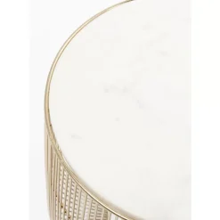 New Beistelltisch Beam Weiss Marmor Messing O32Cm Tische