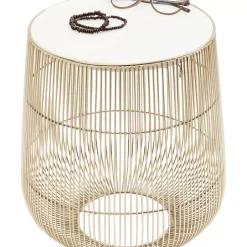 New Beistelltisch Beam Weiss Marmor Messing O32Cm Tische