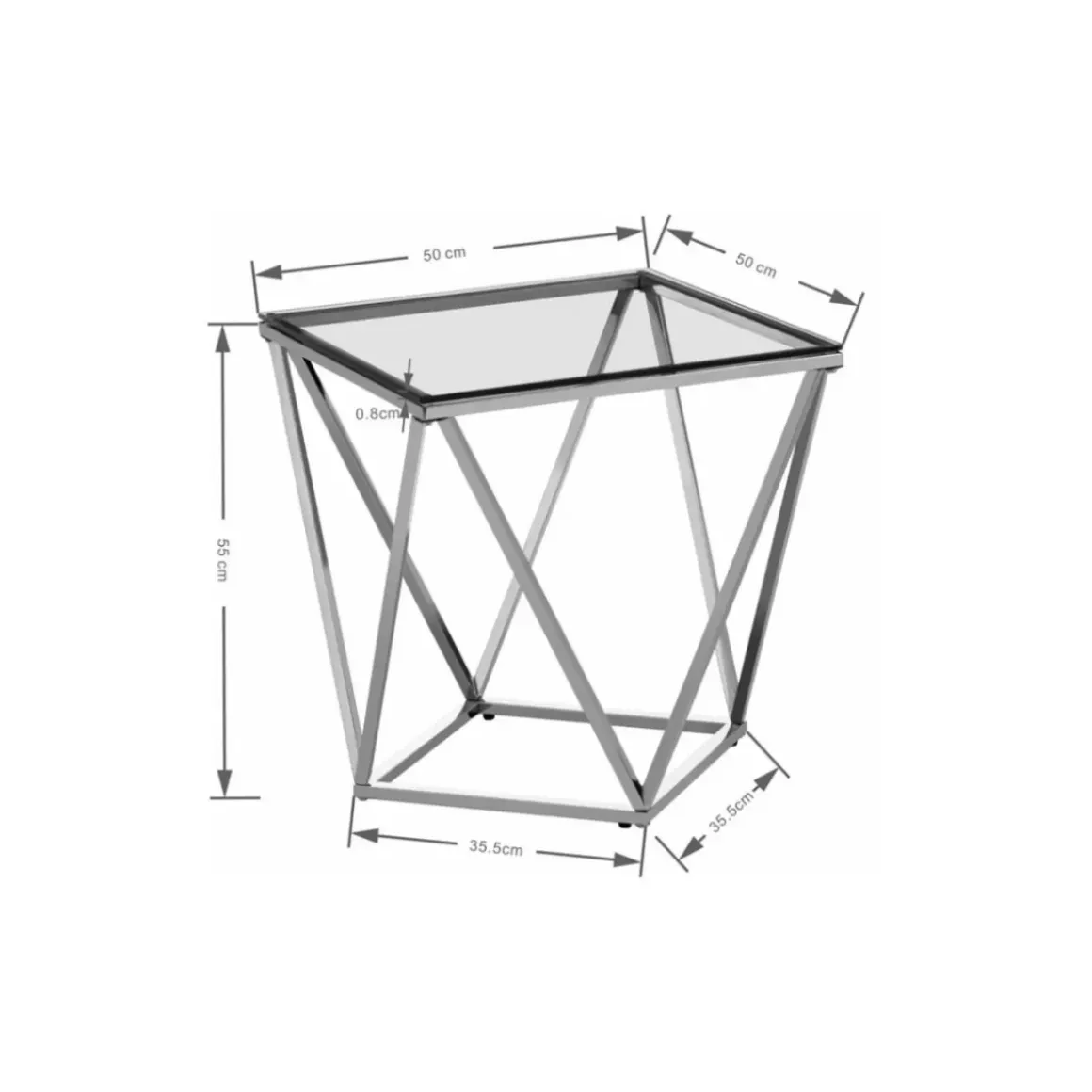 Outlet Beistelltisch Cristallo 50X50Cm Tische
