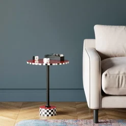 Outlet Beistelltisch Domero Checkers Rot O40Cm Tische