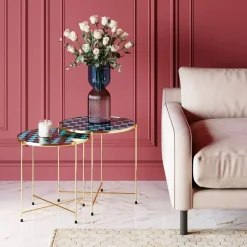 Sale Beistelltisch Priya Blau (2/Set) Tische