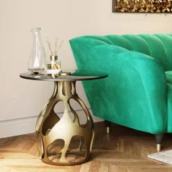 Outlet Beistelltisch Volcano Gold O60Cm Tische