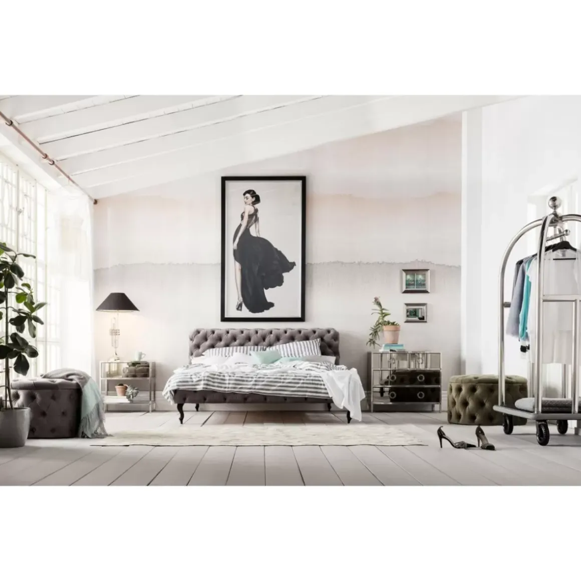 New Bett Desire Velvet Silbergrau 180X200 Cm Betten