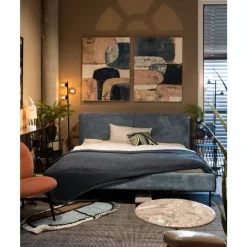 Online Bett East Side Cord Blau 180X200Cm Betten