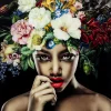 Best Bild Glas Pretty Flower Woman 120X120 Bilder