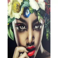 Sale Bild Glas Pretty Flower Woman 100X100 Bilder