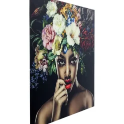 Sale Bild Glas Pretty Flower Woman 100X100 Bilder