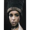 Best Bild Glas Royal Headdress Face 150X100Cm Bilder