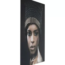 Best Bild Glas Royal Headdress Face 150X100Cm Bilder