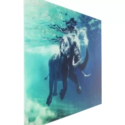 Online Bild Glas Swimming Elephant 180X120Cm Bilder