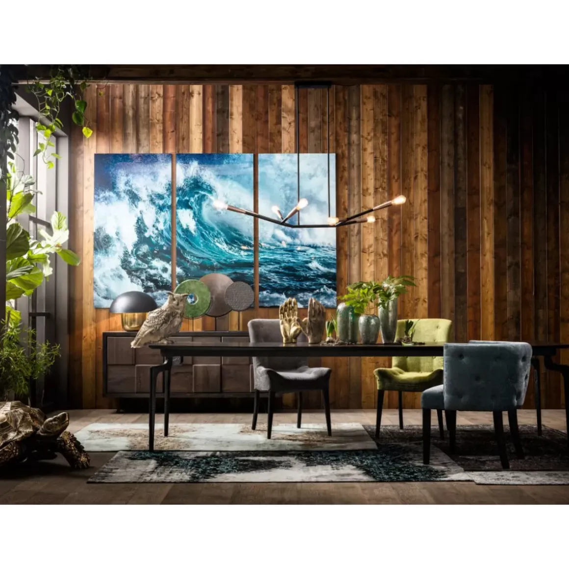 Outlet Bild Glas Triptychon Wave 240X160Cm (3/Set) Bilder