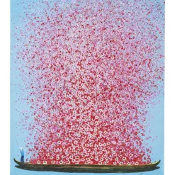 Outlet Bild Touched Flower Boat Blau Pink 80X100Cm Bilder
