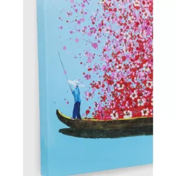 Outlet Bild Touched Flower Boat Blau Pink 80X100Cm Bilder