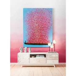 Outlet Bild Touched Flower Boat Blau Pink 80X100Cm Bilder
