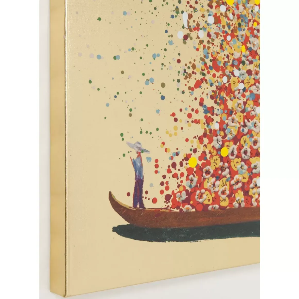 Outlet Bild Touched Flower Boat Gold Rot 120X160Cm Bilder