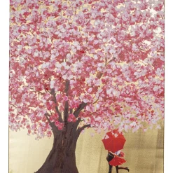 New Bild Touched Flower Couple Gold Pink 100X80 Bilder