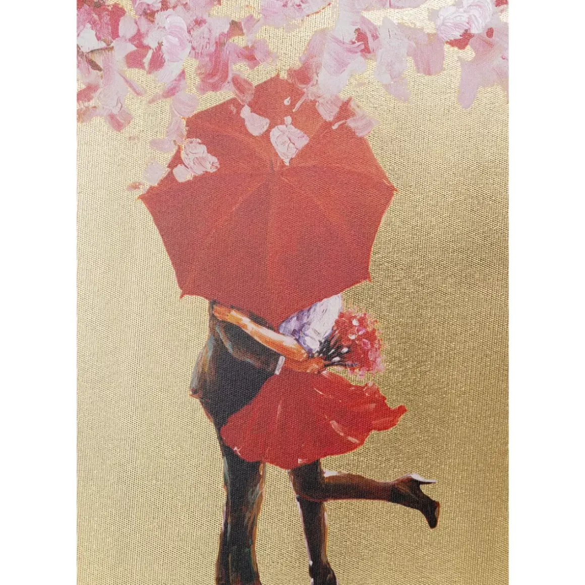 New Bild Touched Flower Couple Gold Pink 100X80 Bilder