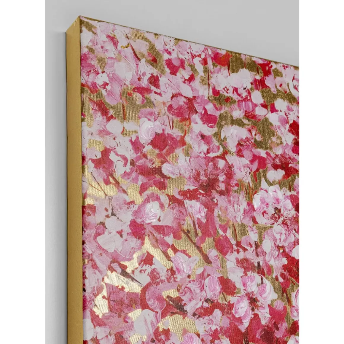 New Bild Touched Flower Couple Gold Pink 100X80 Bilder