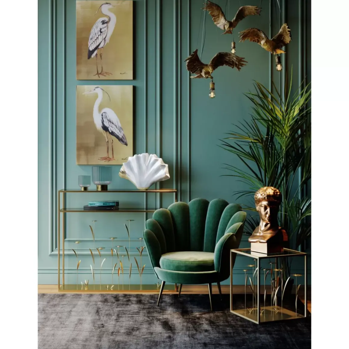 Outlet Bild Touched Heron Left 70X50Cm Bilder