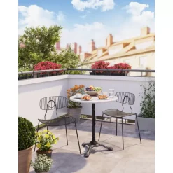 New Bistrotisch Kaffeehaus Rund Weiss O60 Outdoormöbel